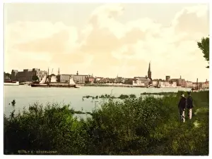 Dusseldorf Prints: Dusseldorf from the Rhine, the Rhine, Germany