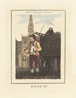 Rubbish Prints: Dustman with dust cart in front of New Church Strand, London, 18