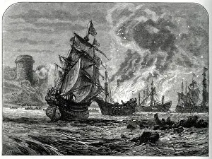 Dutch Admiral Michiel de Ruyter's attack on the fortress, Upnor Castle Dutch Admiral Michiel de Ruyter's attack on the fortress, Upnor Castle