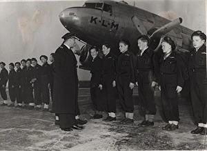 Dutch air scouts at Schiphol Airport with KLM aeroplane Dutch air scouts at Schiphol Airport with KLM aeroplane