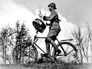 Dutch Bicycle-Mounted Bandsman, 1937