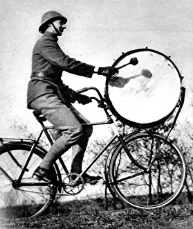 Dutch Bicycle-Mounted Bandsman, 1937