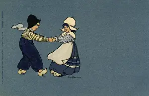 Ethel Prints: Dutch boy and girl in blue