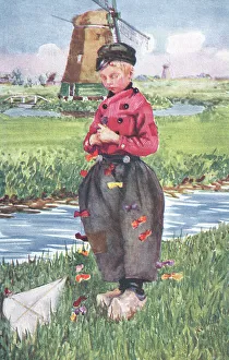 Kite Prints: Dutch Boy with Kite