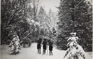 Tracking Prints: Dutch boy scouts tracking in snow, Holland