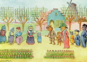 The Dutch Cat Families by Louis Wain - comical cats