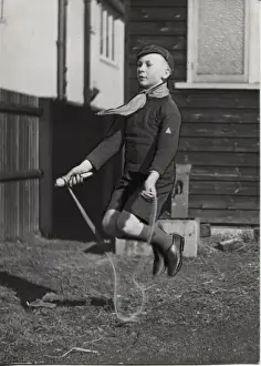 Skip Prints: Dutch cub scout skipping with a rope, Netherlands