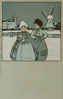 Images Dated 14th April 2008: Dutch girl and boy in the snow
