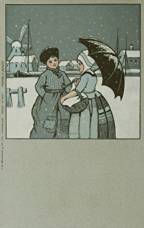 Images Dated 14th April 2008: Dutch girl and boy in the snow