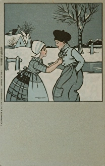 Images Dated 14th April 2008: Dutch girl and boy in the snow
