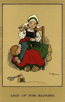 Dutch girl darning