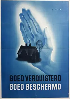 Black Out Prints: Dutch poster about blackout precautions