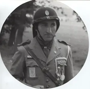 Diagonal Prints: Dutch scout in uniform and helmet, Holland