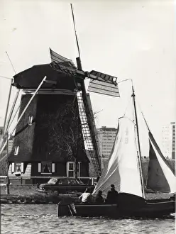 Dutch sea scouts in sailing boat, Holland