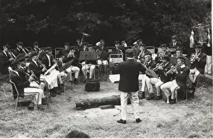 Trombone Prints: Dutch wind band playing in open air, Holland