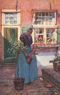 Dutch Woman in Her Garden