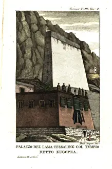 Lama Prints: Dwelling of Tessaling Lama with the religious
