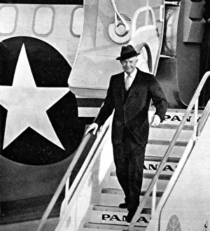 27th Prints: Dwight D Eisenhower arriving in London, 1959