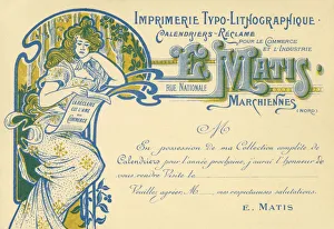 Calendars Prints: E Matis, printers, Rue Nationale, Marchiennes, France, publishers of calendars