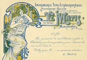 Printers Collection: E Matis, printers, Rue Nationale, Marchiennes, France, publishers of calendars