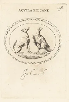Celestial Prints: Eagle and dog, celestial or Zodiac signns