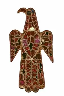 Brooch Gallery: Eagle-shaped Visigothic fibula, 6th century. Bronze