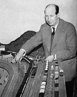 Hobby Prints: Earl of Lanesborough with his model railway