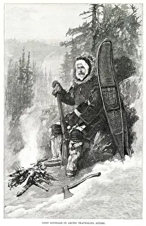 The Earl of Lonsdale pictured in his arctic travelling attire during his expedition in 1889 through North West North America, from the North Saskatchewan River to the shores of the Arctic Ocean across Alaska to the North Pacific. Date: 1890