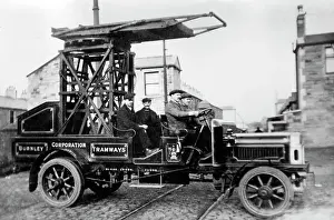 Overhead Prints: Early 1900s Burnley Tramways Overhead Wire Maintenance
