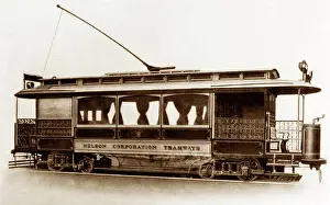 Tramway Prints: Early 1900s Nelson Corporation Tram Vintage Lantern