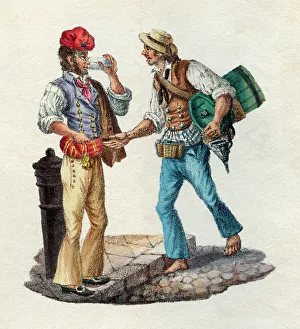 Iced Prints: Early 19th century Eurpean Street Vendor, Iced Water Seller
