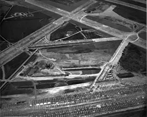 Early aerial view of Heathrow Airport