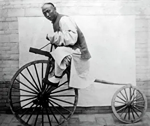 Farthing Prints: Early bicycle, China, early 1900s