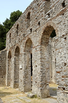 Images Dated 10th August 2007: Early Christian art. Albania. Butrint. Great Basilica and th