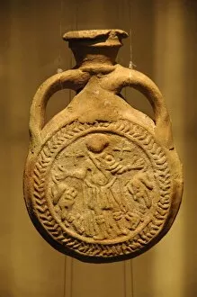 Handle Gallery: Early Christian Art. Egypt. Clay jar (AMPULLAE) with Saint