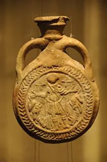 Seventh Prints: Early Christian Art. Egypt. Clay jar (AMPULLAE) with Saint