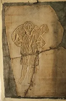 Symbolic Prints: Early Christian art. The Good Shepherd. Relief. 4th century