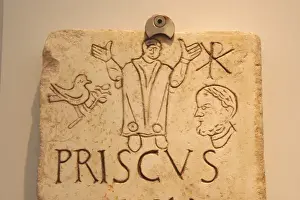 Early Christian Art. Italy. Roman tombstone with Christian i
