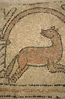 Early Christian art. Mosaico depicting a odg. Corfu. Greece