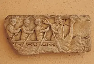 Representation Prints: Early Christian art. Relief. Relief depicting Jesus in a boa