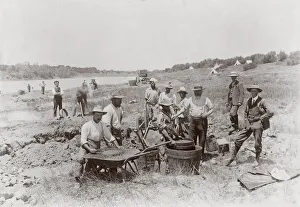 Early diggings, Vaal river mines, mining, South Africa