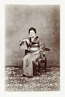 Early Japanese portrait: seated women