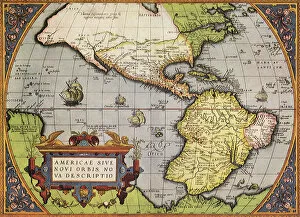 Oceans Gallery: Early Map of Americas 1570 Date: 1570