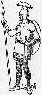 Early medieval Warrior with boar-crested Spangelhelm