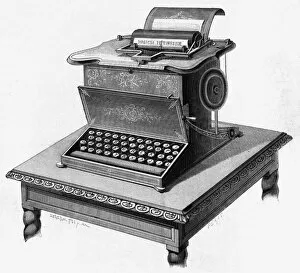 Typewriting Gallery: Early model of a Remington typewriter