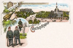 Unifrom Prints: Early picture postcard with scenes of Istanbul, Turkey