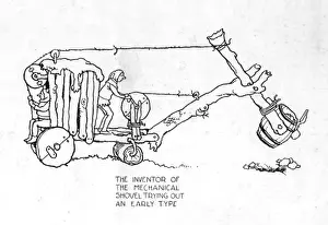 Idea Prints: Early type of mechanical shovel by Heath Robinson