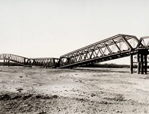 Bygone Prints: Earthquake damage in Japan c. 1890, collapsed bridge
