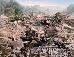 Earthquake Prints: Earthquake damage, Japan, circa 1890s