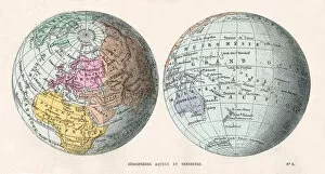 Images Dated 1st May 2019: EARTHS HEMISPHERES 1870
